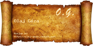 Olaj Géza névjegykártya